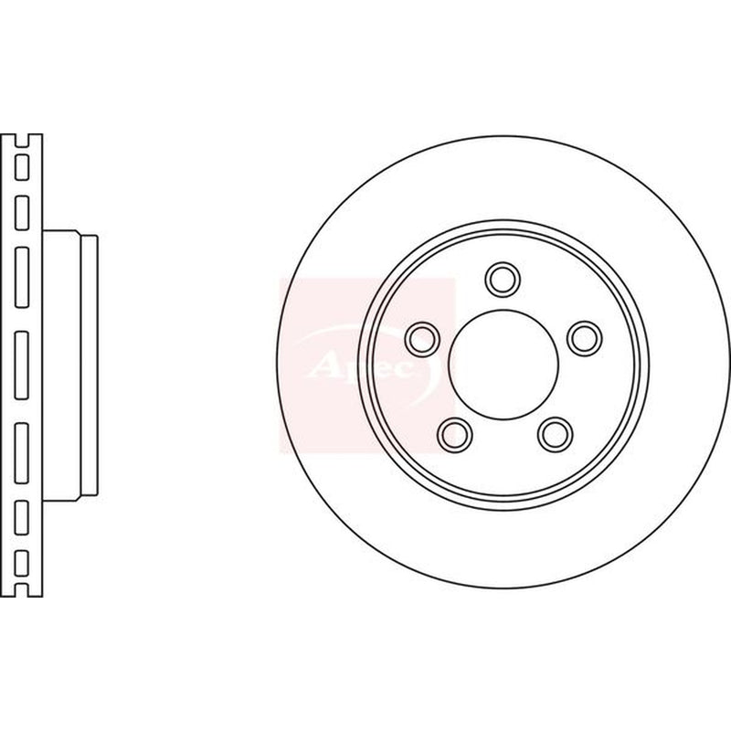Apec 2 x Vented Front Brake Discs DSK2706