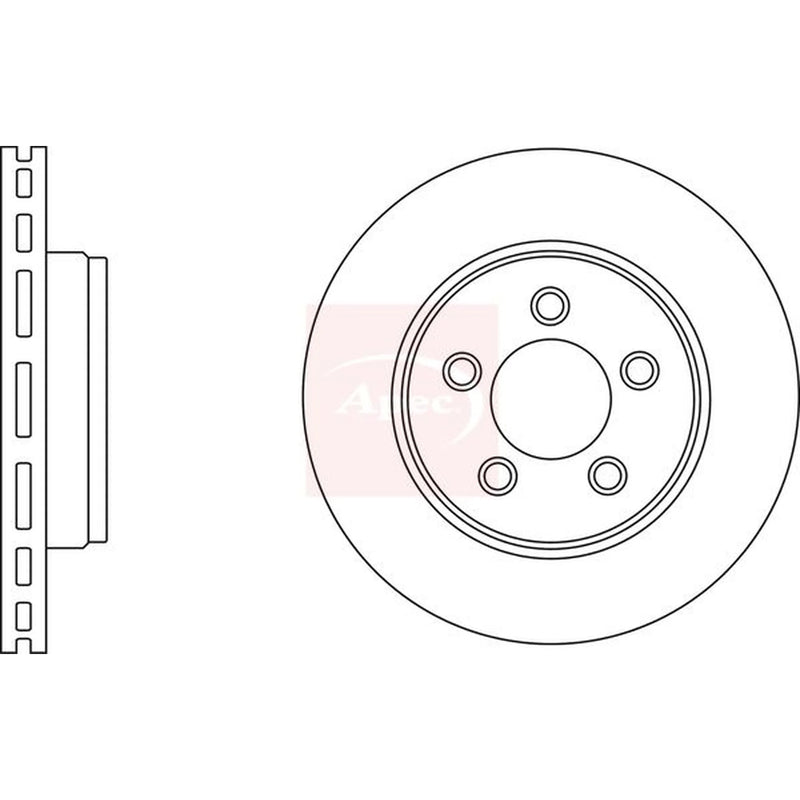 Apec 2 x Vented Front Brake Discs DSK2706