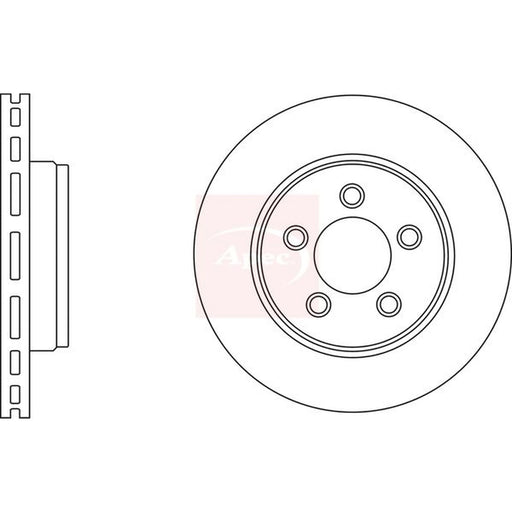 Apec 2 x Vented Front Brake Discs DSK2706
