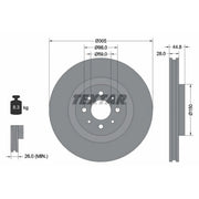 Textar 2 x Internally Vented Front Brake Discs 92228503
