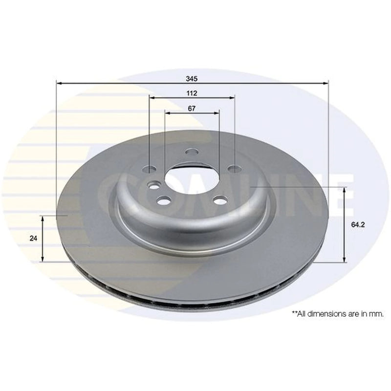 Comline 2 x Internally Vented Rear Brake Discs ADC4063V