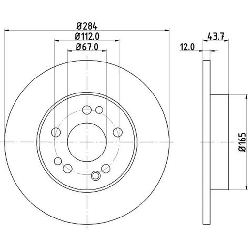 DON 2 x Solid Front Brake Discs PCD12772