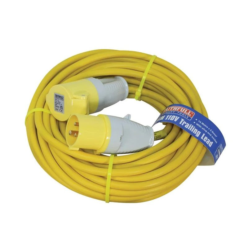 Faithfull Power Plus Trailing Lead 16A Cable 14m 1.5-2.5mm