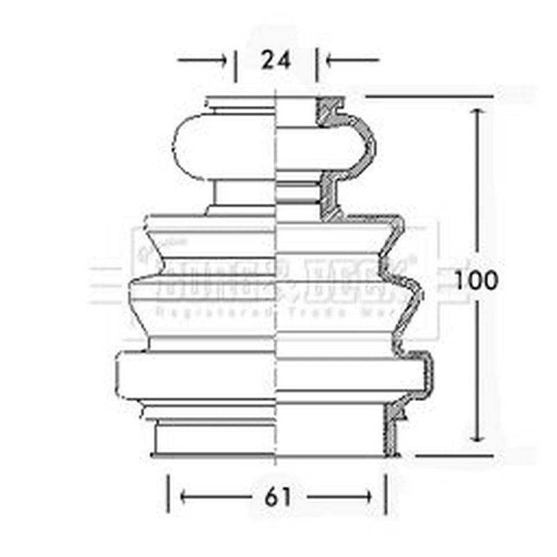Borg & Beck Drive Shaft Bellow Kit Front Left BCB2411