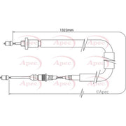 Apec Handbrake Cable Left Rear CAB1544