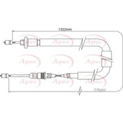 Apec Handbrake Cable Left Rear CAB1544