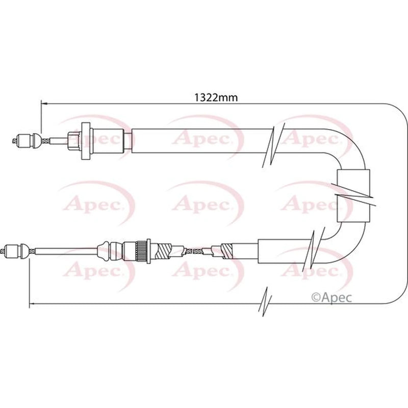 Apec Handbrake Cable Left Rear CAB1544