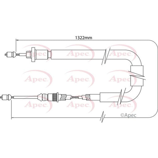 Apec Handbrake Cable Left Rear CAB1544