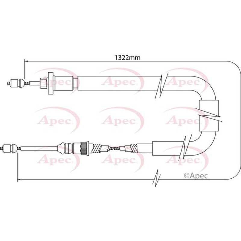 Apec Handbrake Cable Left Rear CAB1544
