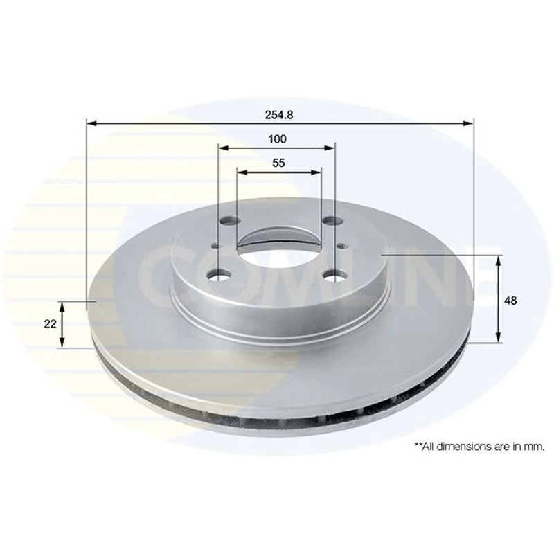 Comline 2 x Front Brake Discs ADC0151V
