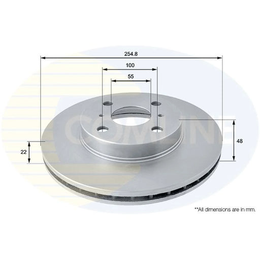 Comline 2 x Front Brake Discs ADC0151V