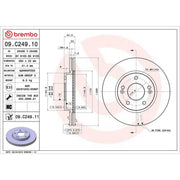 Brembo 2 x Internally Vented Front Brake Discs 09.C249.11