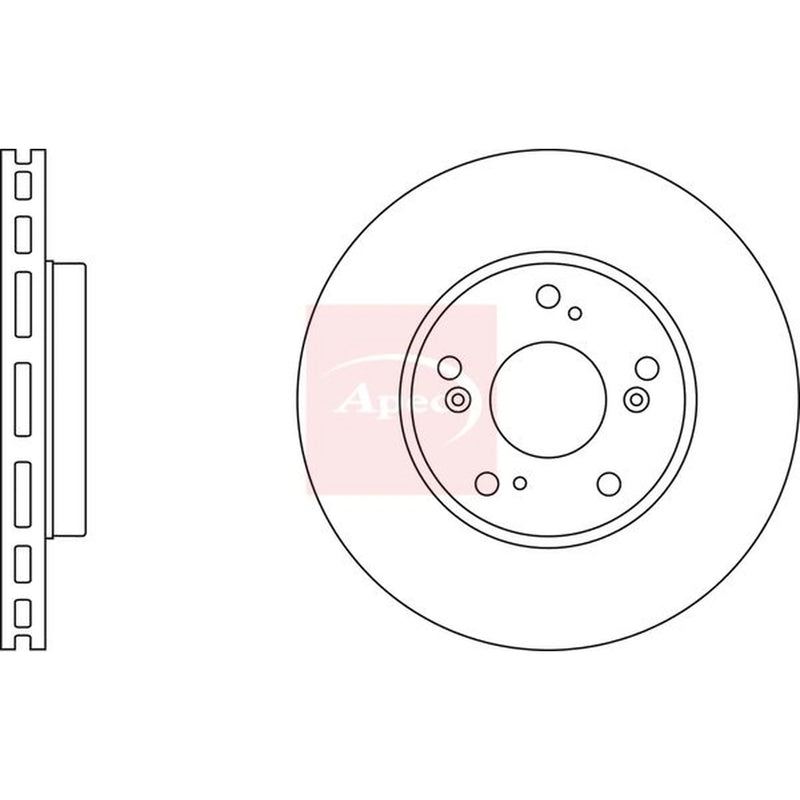 Apec 2 x Vented Front Brake Discs DSK2394