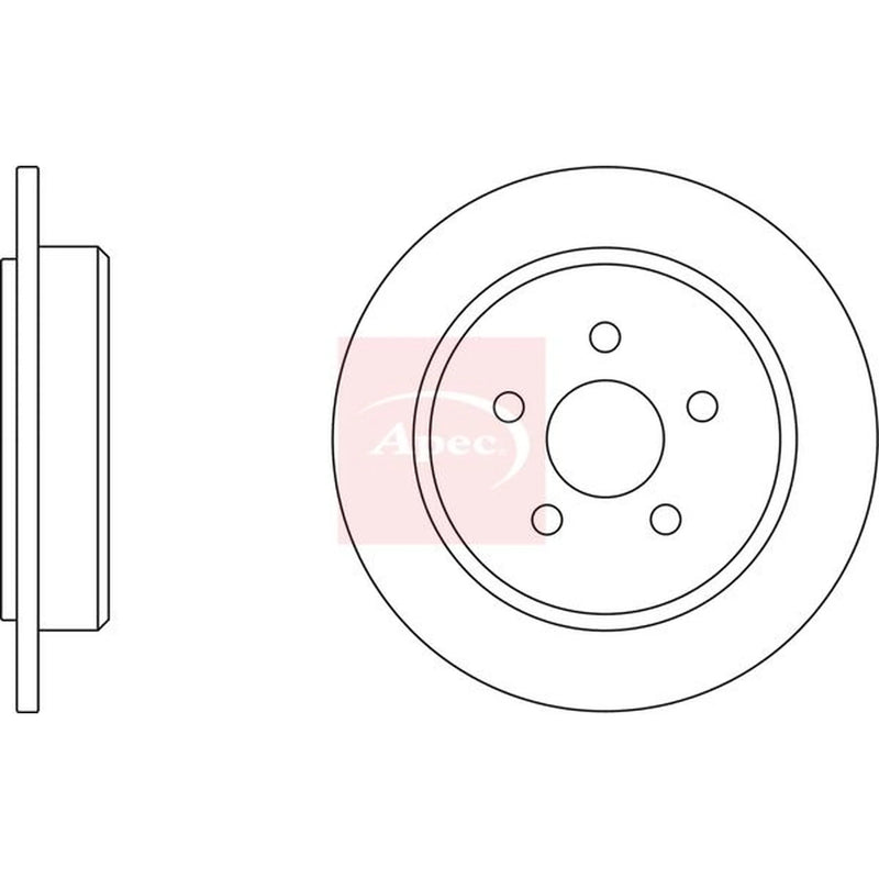 Apec 2 x Solid Rear Brake Discs DSK2038
