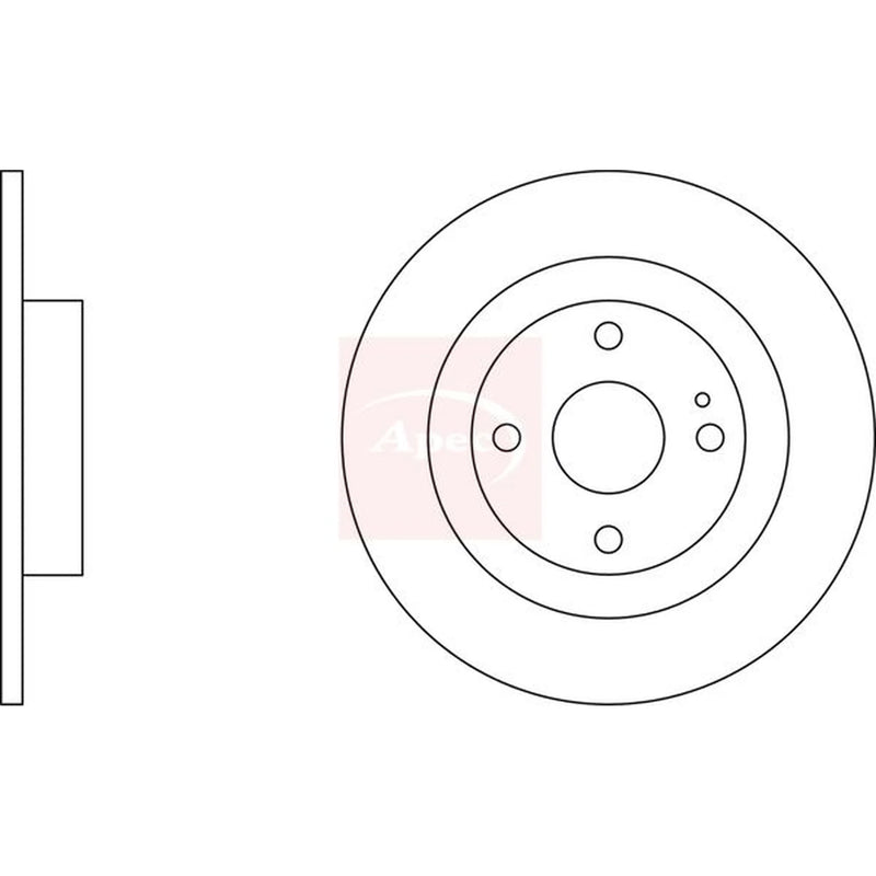 Apec 2 x Solid Rear Brake Discs DSK2095