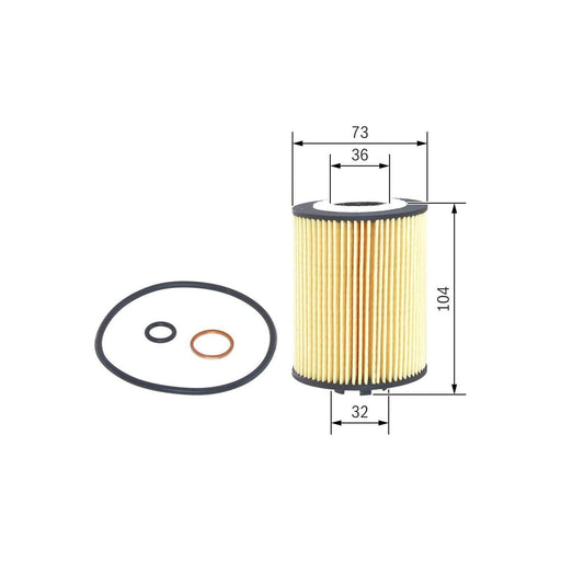 Genuine Bosch Car Oil Filter P7010 Fits Bmw 6 645I Cabrio Ci - 4.4 - 04-05 F0264 Bosch  - Town Parts