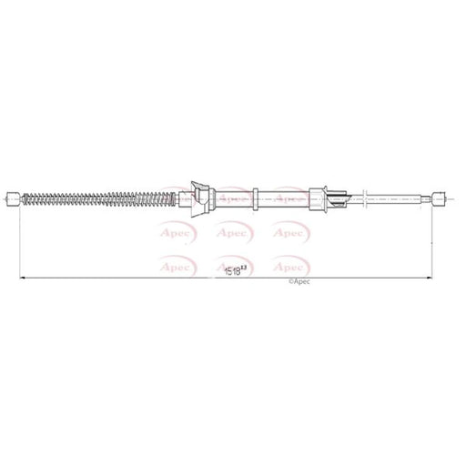 Apec Handbrake Cable Left Rear CAB1618