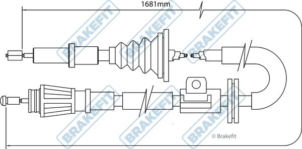 Apec Handbrake Cable Left Rear fits Volvo 850 1991-1997 2.0 2.3 2.5