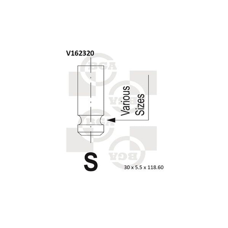 BGA Engine Intake Valve 30mm Head V162320