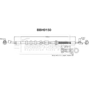 Borg & Beck Brake Hydraulic Hose Line Front Left BBH9150