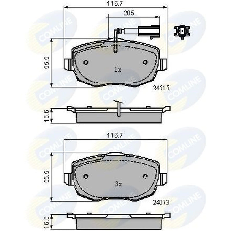 Comline 4 x Front Brake Pad Set CBP11601