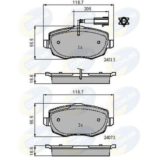 Comline 4 x Front Brake Pad Set CBP11601