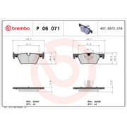 Brembo 4 x Rear Brake Pad Set P06071