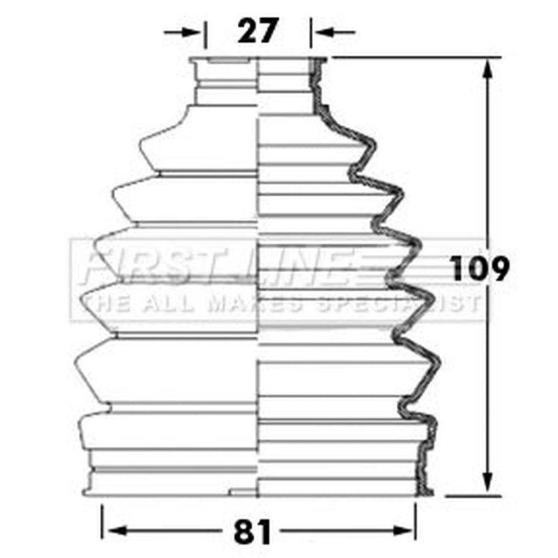 First Line Drive Shaft Bellow Kit Front Left Thermoplast FCB6009