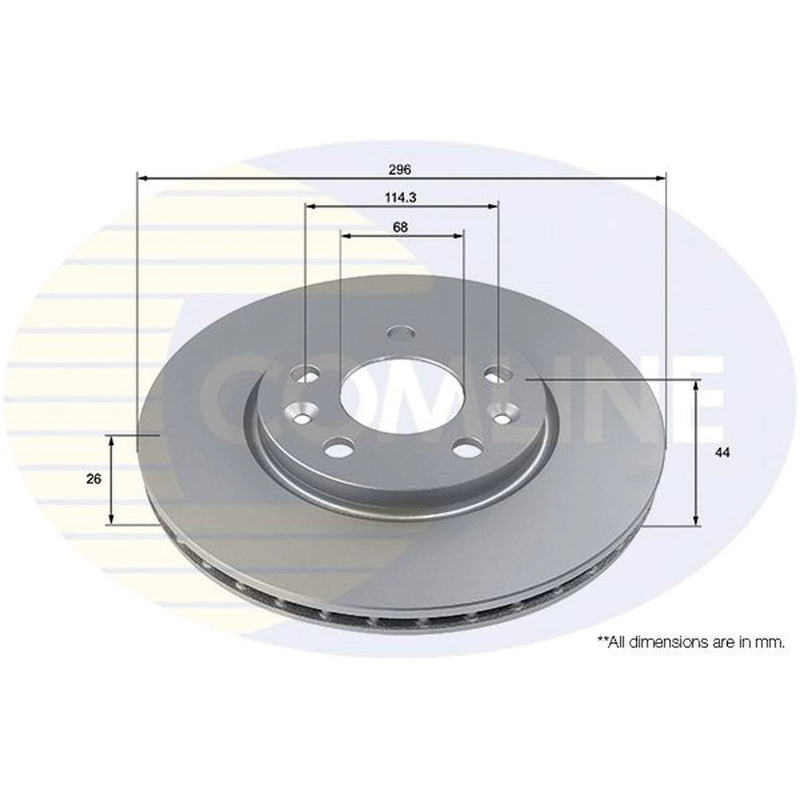Comline 2 x Internally Vented Front Brake Discs ADC5007V