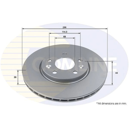 Comline 2 x Internally Vented Front Brake Discs ADC5007V