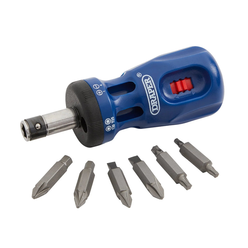 Draper Stubby Ratchet Screwdriver & Bit Set 24 Piece