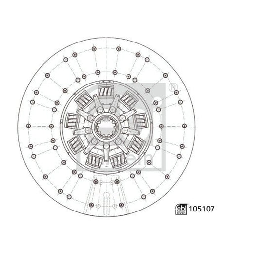Febi Clutch Friction Disc Plate 362mm 10 Splines 105107