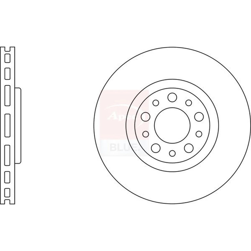 Apec 2 x Vented Front Brake Discs SDK6498