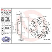 Brembo 2 x / Rear Brake Discs 09.8998.11