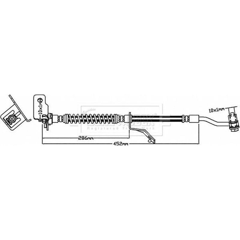 Borg & Beck Brake Hydraulic Hose Line Front Right BBH8032