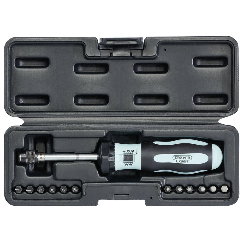 Draper Expert Torque Screwdriver Kit, 1-5Nm