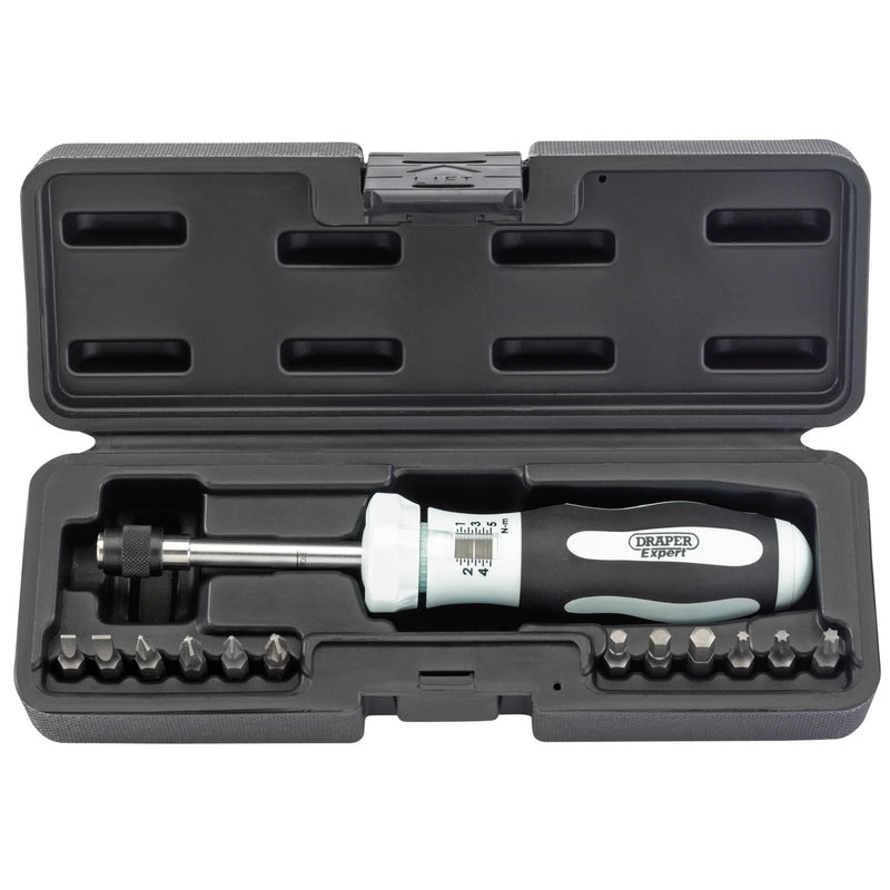 Draper Expert Torque Screwdriver Kit, 1-5Nm