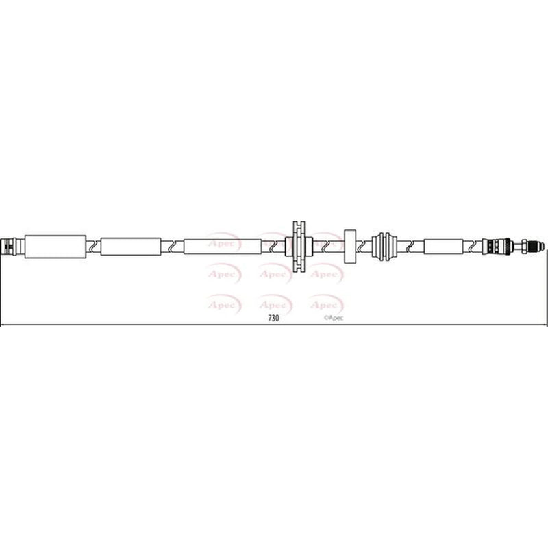 Apec Brake Hydraulic Hose Line Front HOS3951