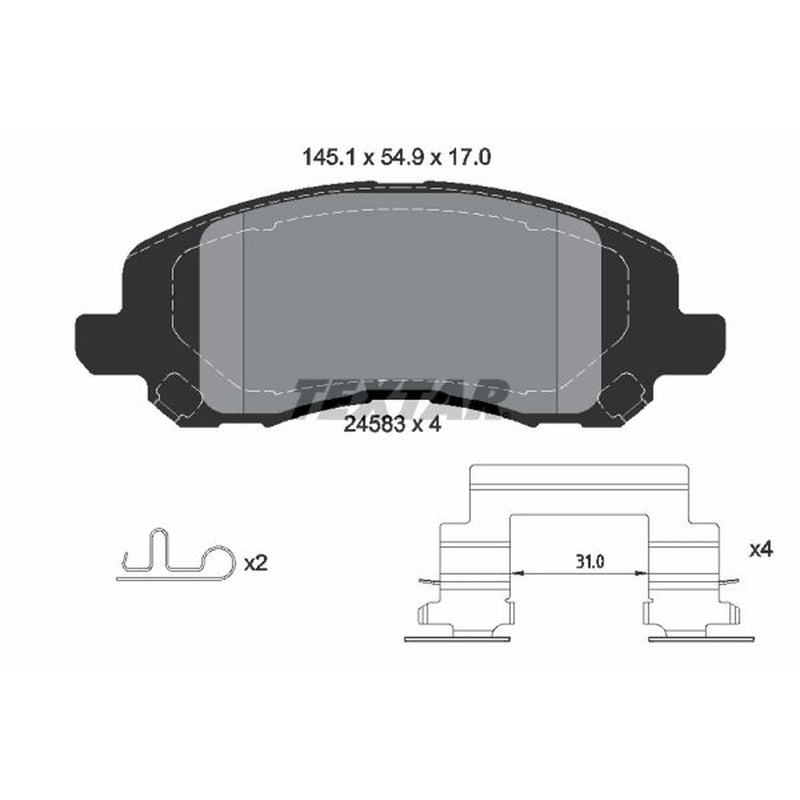 Textar Front Brake Pad Set 2458301