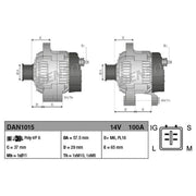 Denso Car Alternator 12V DAN1015