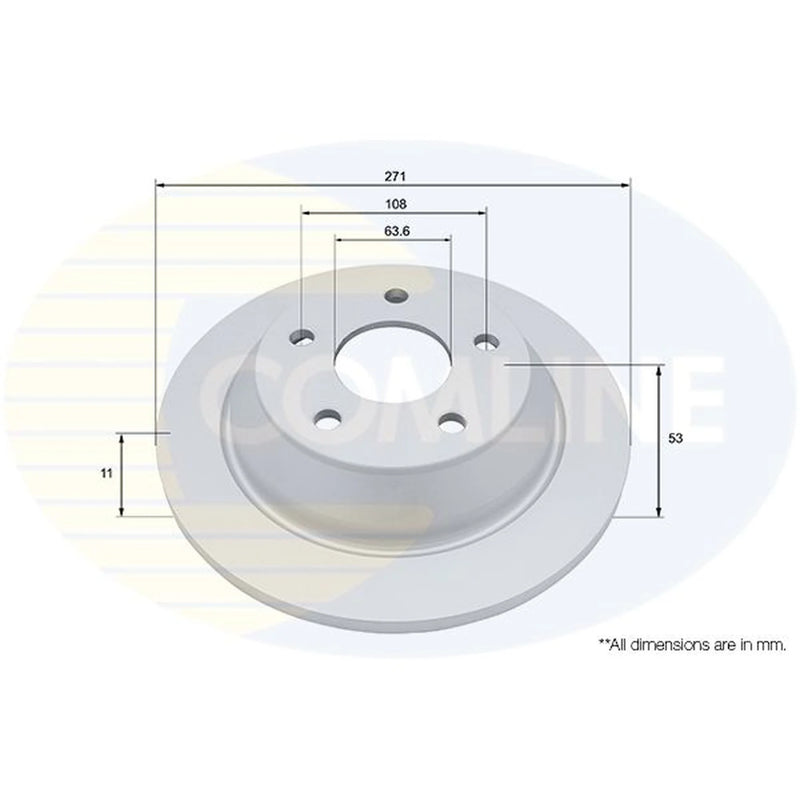 Comline 2 x Solid Rear Brake Discs ADC5060
