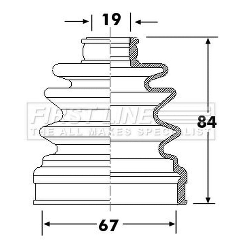 First Line Drive Shaft Bellow Kit Rear Left FCB6309