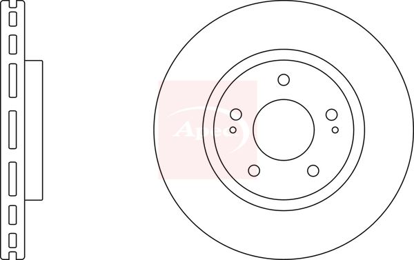 Apec 2 x Brake Disc Set Vented