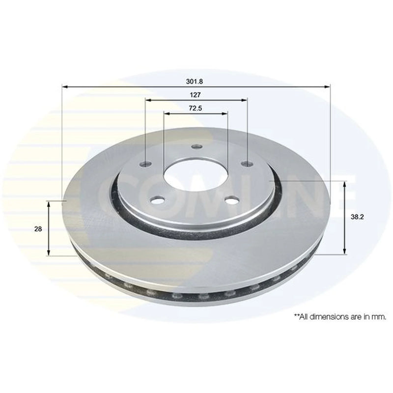 Comline 2 x Front Brake Discs ADC2324V
