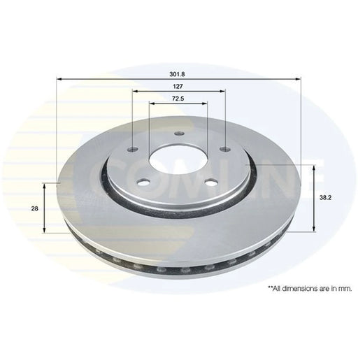 Comline 2 x Front Brake Discs ADC2324V