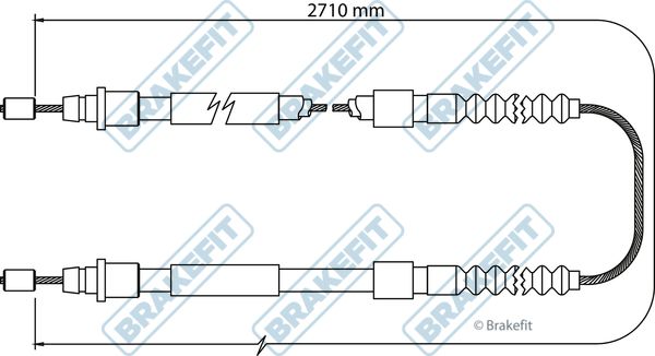 Apec Handbrake Cable Left Rear fits Peugeot Boxer 2000-2006 2.0 2.2 2.8