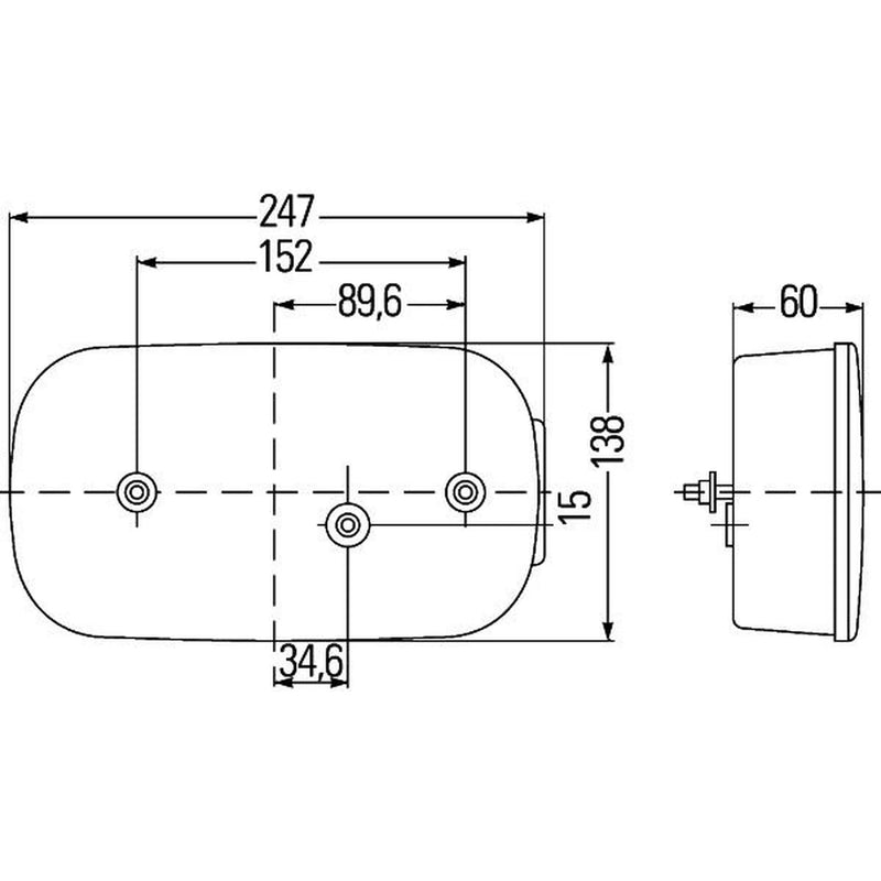 Hella Tail Light / Lamp P21W Left 2VB 998 232-211
