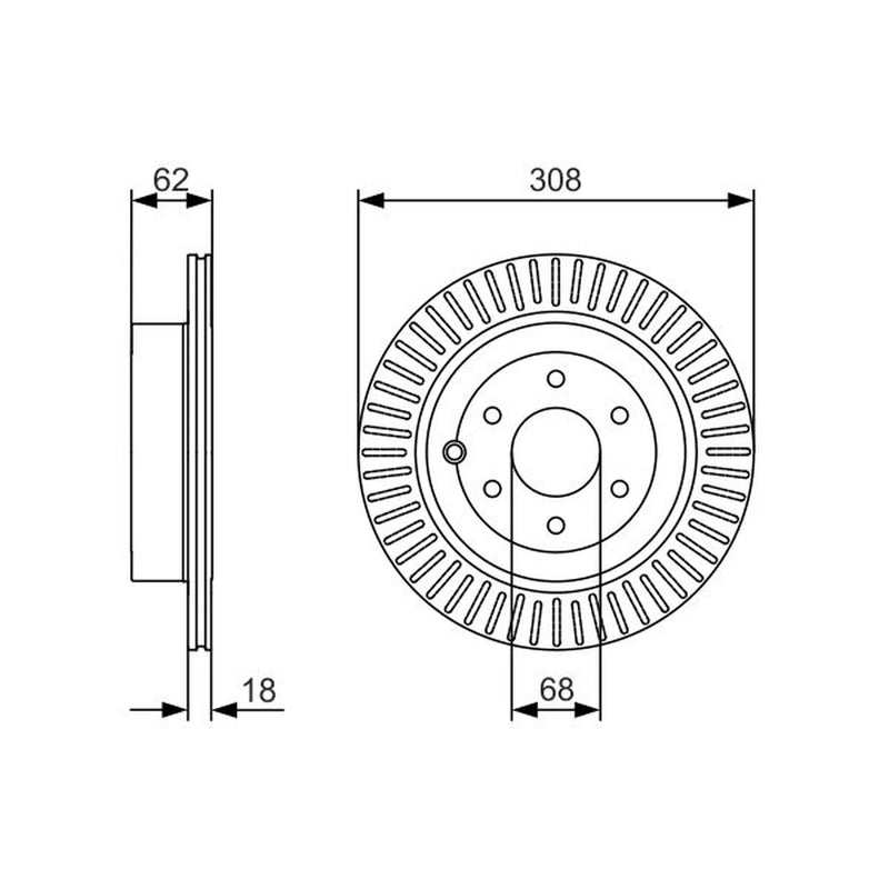 Bosch 2 x Vented Rear Brake Discs 0 986 479 533
