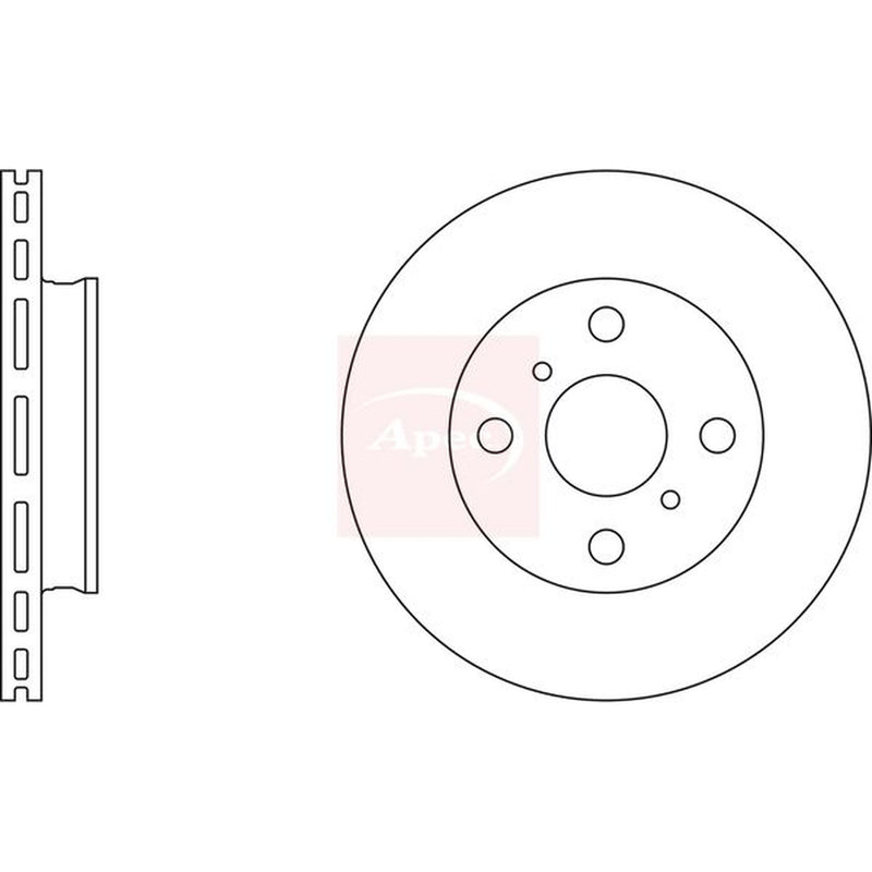 Apec 2 x Vented Front Brake Discs DSK238