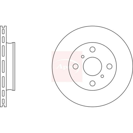 Apec 2 x Vented Front Brake Discs DSK238